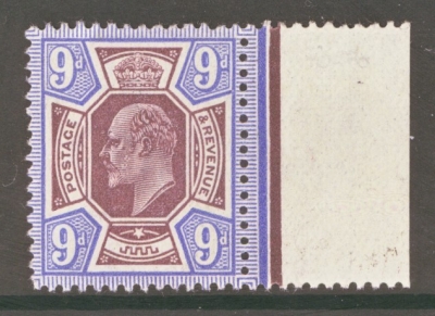 1911 9d Dull Reddish Purple + Blue SG 307  A Superb Fresh U/M Marginal example