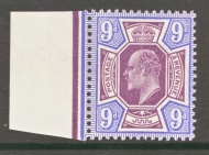 1911 9d Slate Purple + Cobalt Blue SG 308 A Superb Fresh U/M Marginal example.