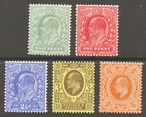 1911 Harrison  ½d - 3d perf 15 x 14  SG 279 - 85  A Fresh U/M Set of 5 