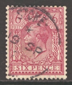 1912 Royal Cypher 6d Purple Perf 14  SG 385a