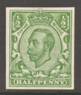 1912 ½d Green variety Imperf SG 350b A Fresh U/M example with 4 good margins