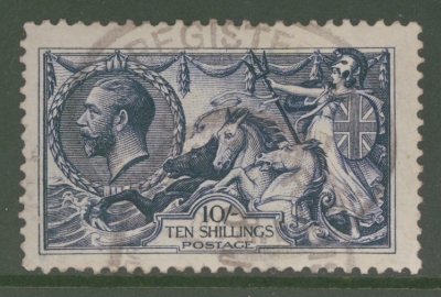 1913 10/- Indigo Blue SG 402  A Fine Used example. Cat £475