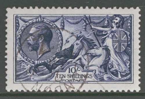 1913 10/- Indigo Blue SG 402  A Superb Used example