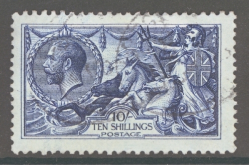 1913 10/- Indigo Blue SG 402  A very fine used example with Extra Deep colour