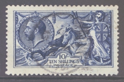 1913 10/- Indigo Blue SG 402 A Very Fine Used example with Extra Deep Colour