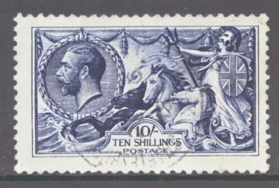 1913 10/- Indigo Blue SG 402 A Very Fine Used example with Extra Deep Colour