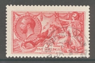 1913 5/- Rose Carmine SG 401 A Superb Used example