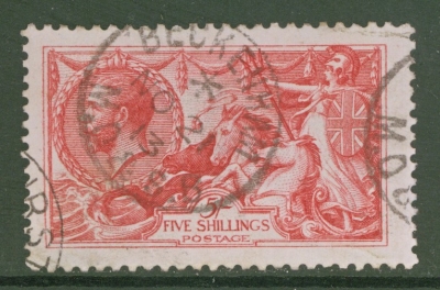 1913 5/- Rose Carmine SG 401 A Fine Used example. Cat £325