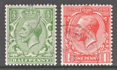 1913 ½d + 1d Multiple Cypher Set SG 397-98. A Superb used Set