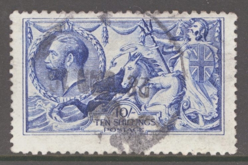 1915 10/- Deep Blue SG 411 A good used example