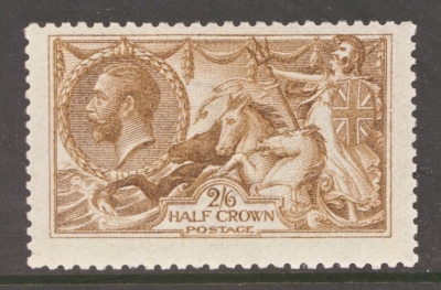 1915 2/6 Yellow Brown  SG 406. Variety with Partial Doubling of printing. A  Superb Fresh U/M example