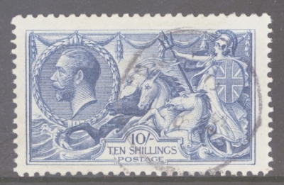 1918 10/- Dull Grey Blue SG 417 A Very Fine Used example