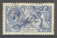 1918 10/- Dull Grey Blue SG 417 A Superb Used example