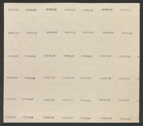 1924 A piece of Block Cypher Watermark paper overprinted cancelled for a block of 47 stamps