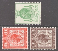 1929 ½d - 1½d PUC Set variety watermark Sideways SG 434a - 36a. A Superb Fresh U/M set