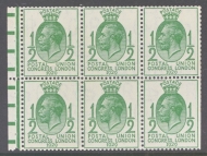 1929 ½d PUC Booklet pane of 6 with Perf Margin SG 434bw A Fresh U/M example with good perfs on 2 sides. Cat £250