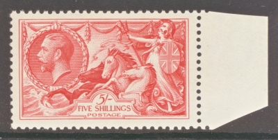 1934 5/- Rose Red SG 451  A Superb Fresh Unmounted Mint marginal example