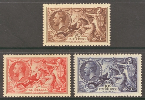 1934 2/6 - 10/- Re-Engraved Seahorse set SG 450 - 52 A Lightly M/M set with even gum toning.