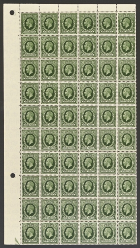 1934 9d Green SG 447 A fresh U/M Block of 60