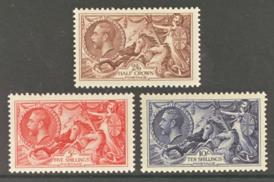 1934 2/6 - 10/- Re-Engraved Seahorse set SG 450 - 52 A Superb Fresh Well Centred U/M set with Caffaz Cert.