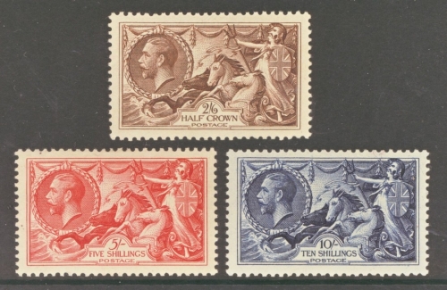 1934 2/6 - 10/- Re-Engraved Seahorse set SG 450 - 52 A Superb Fresh U/M set with perfect centring.