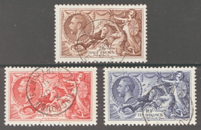 1934 2/6 - 10/- Re-Engraved seahorse set SG 450 - 52 A Superb Used set