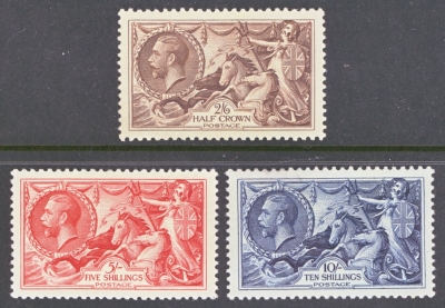 1934 2/6 - 10/- Re Engraved Seahorse set SG 450 - 52 Superb U/M