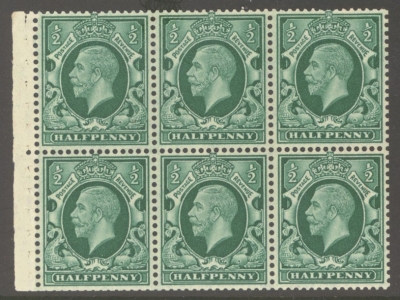 1934 ½d Green Intermediate Format Booklet Pane SG Spec NB20  A Fresh U/M example with good perfs. Cat £300