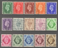 1937 Dark Colours Set Of 15 SG 462-75