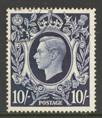 1939 10/- Dark Blue SG 478 Superb Used