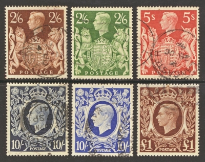 1939 2/6 - £1 Arms SG 476 -78c Set of 6 Cat £60 From £4.95