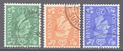 1941 Light Colours Inverted Watermark Set of 3  SG 485i - 90i