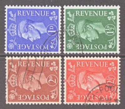 1950 New Colours Sideways Watermark Set Of 4 SG 504a - 07a