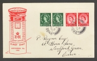 1952 Tudor 1½d + 2½d on illustrated FDC  London CDS