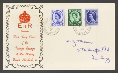 1952 Tudor 4d, 1/3 + 1/6 on illustrated FDC - Caversham FDI Cat £200