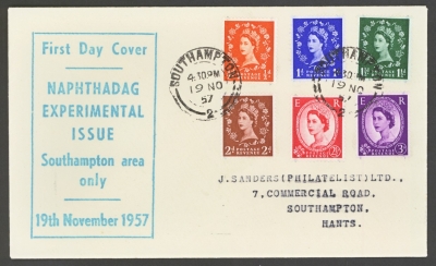 1957 19th Nov Graphite set on Sanders FDC.