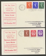 1957 Graphite set on two illustrated covers with Southampton machine cancels