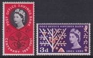 1961 POSB 2½d + 3d Thrissel printing SG 623b + 624b