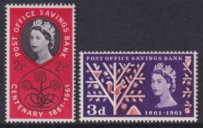 1961 POSB 2½d + 3d Thrissel printing SG 623b + 624b