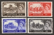 1963 Bradbury Watermark Castles SG 595a - 98a