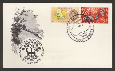 1963  Nature phosphor set on FDC with Brownsea FDI