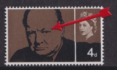 1965 Churchill 4d variety Rembrand printing SG 661