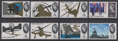 1965 B.O. Britain Phos set as singles SG 671p-78p