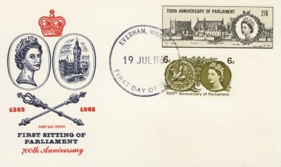 1965 Parliament FDC with Evesham FDI