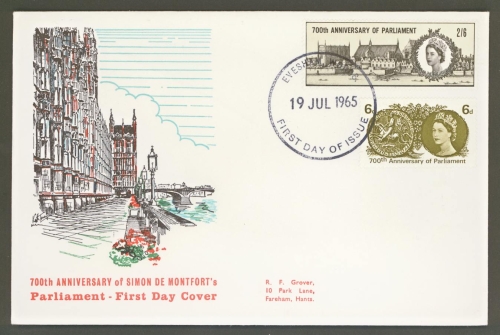 1965 Parliament FDC with Evesham FDI