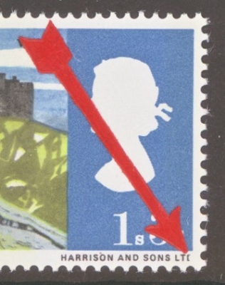 1966 1/3 Landscapes ord SG 691a With Broken D