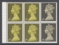 1967 1d x 4 +4d x 2 Booklet pane variety missing phosphor SG 724mey A superb U/M example 