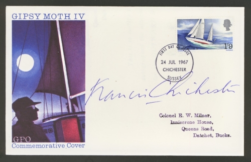 1967 Chichester on GPO FDC with Chichester FDI Signed Francis Chichester