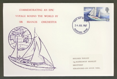 1967 Chichester on Stratford FDC with Barnstaple FDI