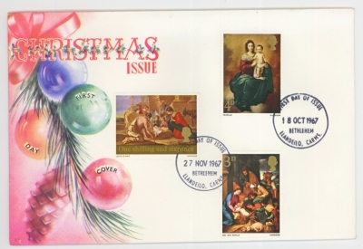 1967 Christmas on Cotswold cover Double Dated Bethlehem FDI. Cat £65